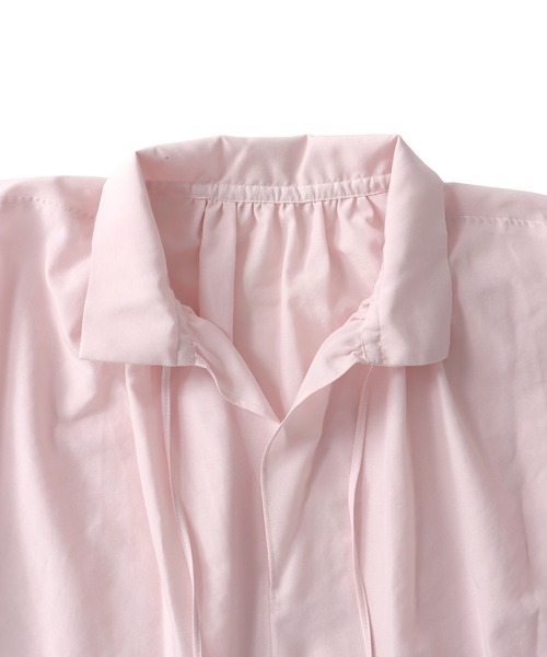 ブラウス シャツ shirring half sleeve short shirt(シャーリングハーフスリーブショート丈シャツ) レディース shirring half sleeve short shirt(シャーリングハーフスリーブ