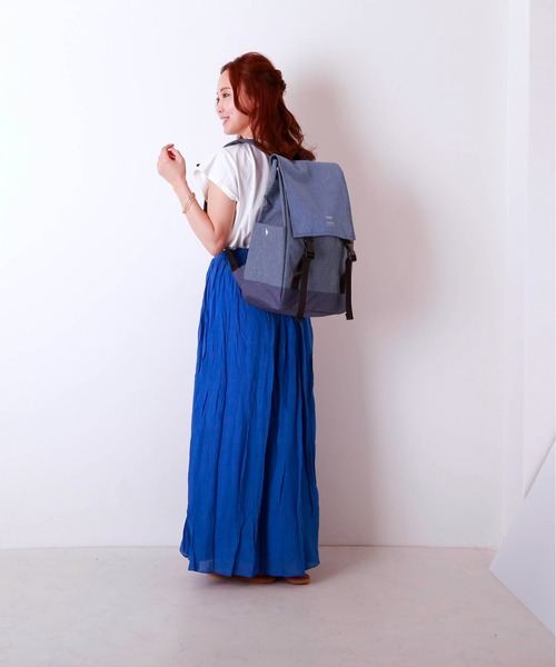 anello（アネロ）の「アネロ anello #AT-H1151 杢調 フラップリュック（バックパック/リュック・レディース・スモークピンク/ブラック/グレー/ネイビー・FREE）」の12枚目の写真