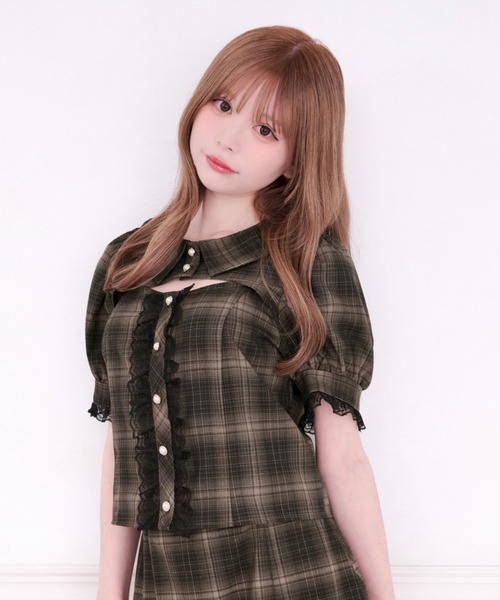 apres jour(アプレジュール)の「【SET着用可能】フロントオープン襟付きブラウス(シャツ/ブラウス・レディース・ホワイト/ブラック/ブラウン系その他/ブラック系その他・X-LARGE/フリー)」の4枚目の写真