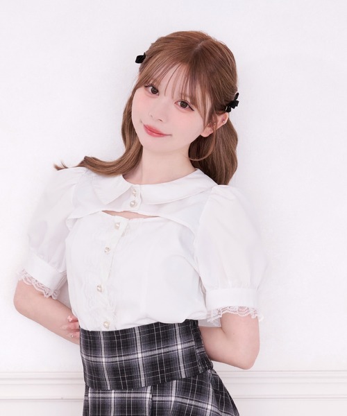 【未使用タグ付き】トップス｜セット着用可 白クリーム系 2点セットクロップド丈半袖tシャツ+タンクトップ Y2K