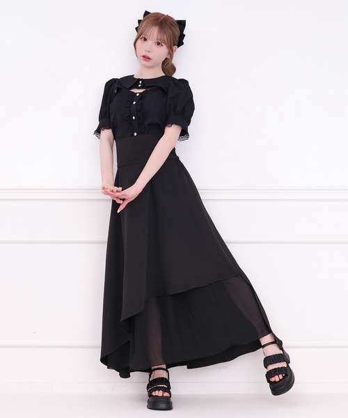 apres jour(アプレジュール)の「【SET着用可能】フロントオープン襟付きブラウス(シャツ/ブラウス・レディース・ホワイト/ブラック/ブラウン系その他/ブラック系その他・X-LARGE/フリー)」の9枚目の写真