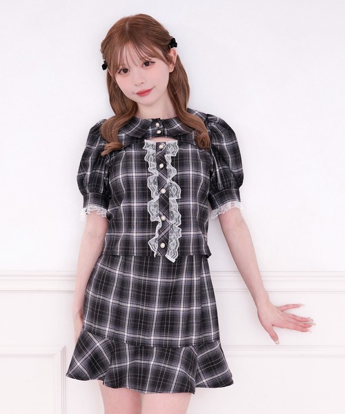 セール】【SET着用可能】フロントオープン襟付きブラウス