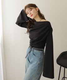 LAULEN（ローレン）の「drape flare wide sleeve tops /ドレープワイドフレアスリーブトップス（Tシャツ/カットソー）」