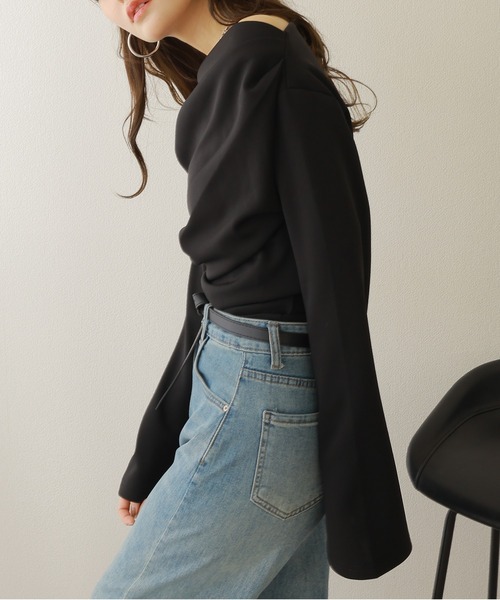 LAULEN（ローレン）の「drape flare wide sleeve tops /ドレープワイド