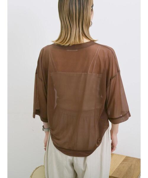 Samansa Mos2 blue（サマンサモスモスブルー）の「◎シアープルオーバー（Tシャツ/カットソー・レディース・ブラウン/オフホワイト/ブラック・F）」の17枚目の写真