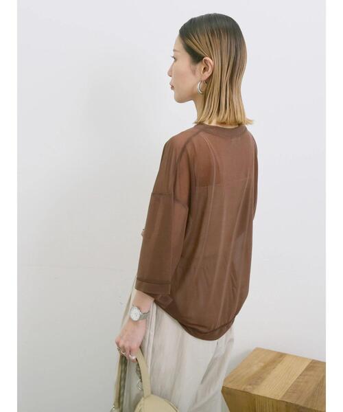 Samansa Mos2 blue（サマンサモスモスブルー）の「◎シアープルオーバー（Tシャツ/カットソー・レディース・ブラウン/オフホワイト/ブラック・F）」の18枚目の写真