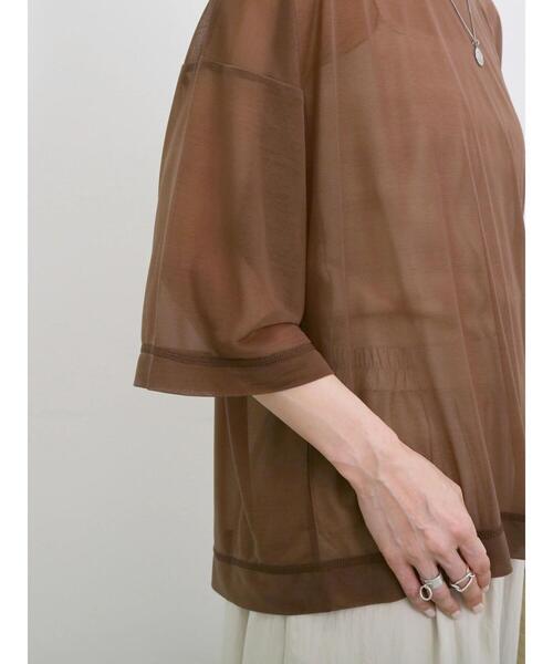 Samansa Mos2 blue（サマンサモスモスブルー）の「◎シアープルオーバー（Tシャツ/カットソー・レディース・ブラウン/オフホワイト/ブラック・F）」の20枚目の写真