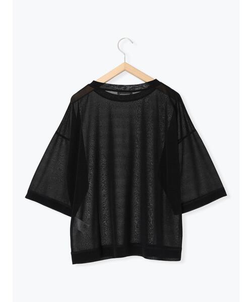 Samansa Mos2 blue（サマンサモスモスブルー）の「◎シアープルオーバー（Tシャツ/カットソー・レディース・ブラウン/オフホワイト/ブラック・F）」の21枚目の写真