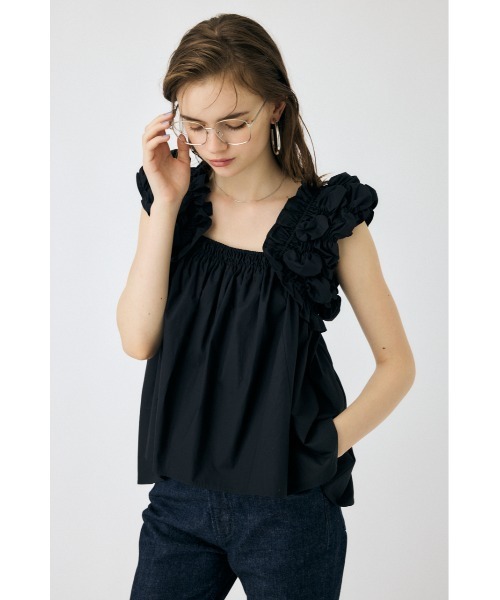 MOUSSY（マウジー）の「SHOULDER FRILLS トップス（シャツ/ブラウス・レディース・ブラック/ホワイト/レッド・FREE）」の9枚目の写真