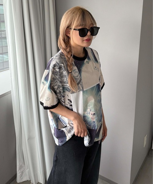 sedacle(セダクル)の「総柄リンガーTシャツ(Tシャツ/カットソー・メンズ・ホワイト系その他・SMALL/MEDIUM/LARGE)」の3枚目の写真