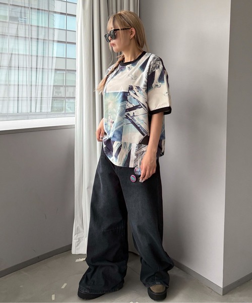 sedacle(セダクル)の「総柄リンガーTシャツ(Tシャツ/カットソー・メンズ・ホワイト系その他・SMALL/MEDIUM/LARGE)」の8枚目の写真