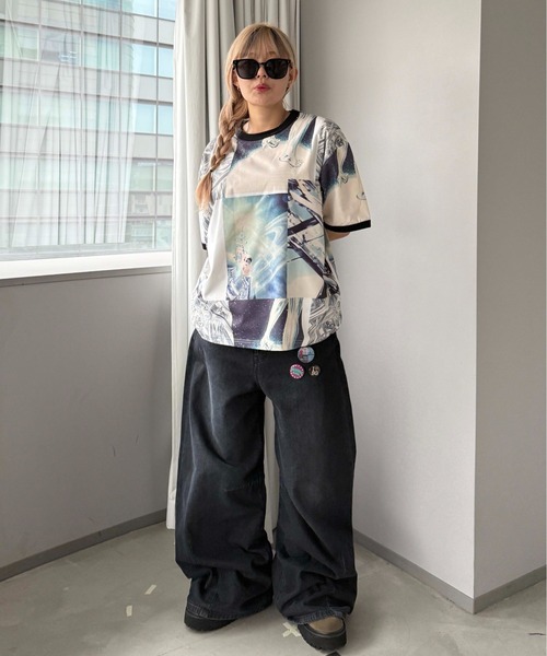 sedacle(セダクル)の「総柄リンガーTシャツ(Tシャツ/カットソー・メンズ・ホワイト系その他・SMALL/MEDIUM/LARGE)」の6枚目の写真