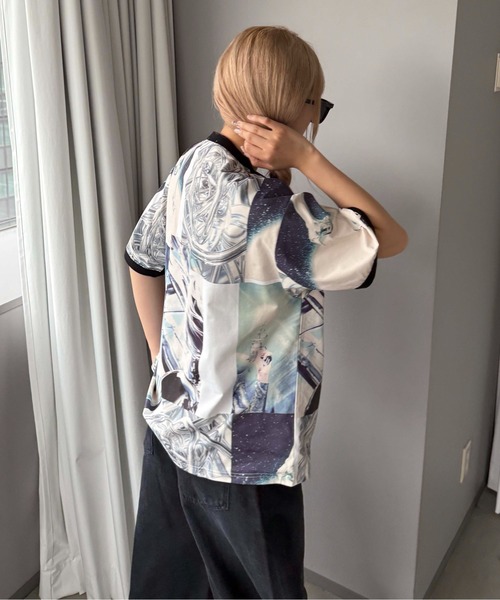 sedacle(セダクル)の「総柄リンガーTシャツ(Tシャツ/カットソー・メンズ・ホワイト系その他・SMALL/MEDIUM/LARGE)」の4枚目の写真