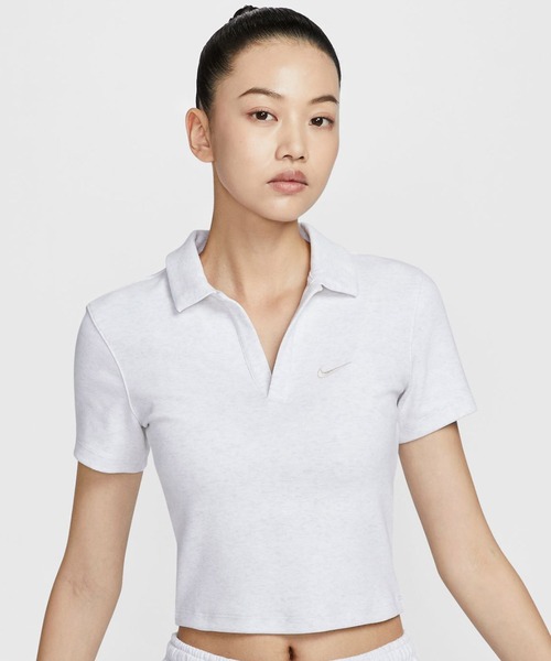 NIKE AS W NSW ESSNTL SS POLO CRP TO — женское укороченное поло Nike NSW Essential S/S [SP]