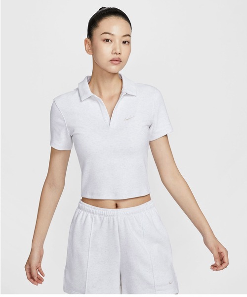 NIKE(ナイキ)の「NIKE AS W NSW ESSNTL SS POLO CRP TO / ナイキ ウィメンズ NSW エッセンシャル S/S ポロ 【SP】(ポロシャツ・レディース・ホワイト・M/S/XS)」の3枚目の写真