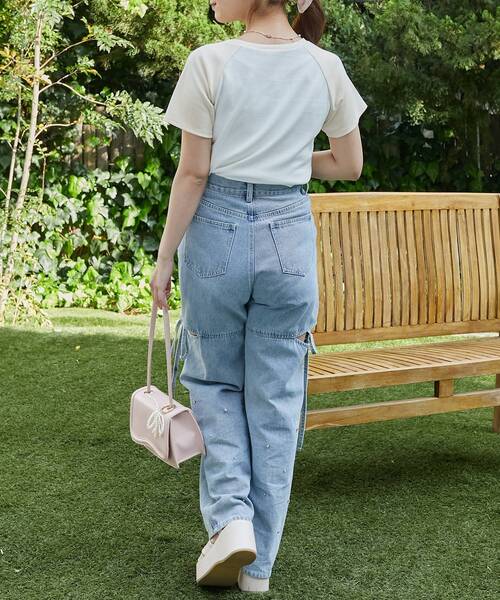 MAJESTIC LEGON（マジェスティックレゴン）の「ラグランネコチャンTシャツ（Tシャツ/カットソー・レディース・ブルー系その他2/ブルー系その他4/ホワイト系その他2・MEDIUM）」の7枚目の写真