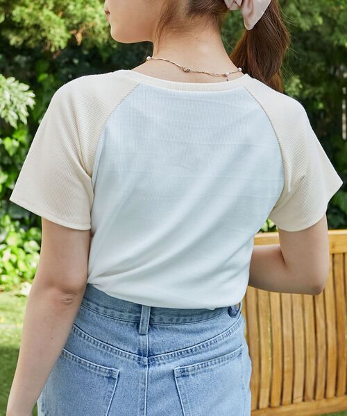 MAJESTIC LEGON（マジェスティックレゴン）の「ラグランネコチャンTシャツ（Tシャツ/カットソー・レディース・ブルー系その他2/ブルー系その他4/ホワイト系その他2・MEDIUM）」の11枚目の写真