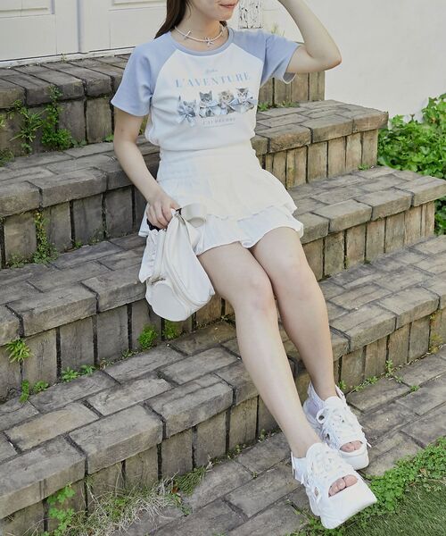 MAJESTIC LEGON（マジェスティックレゴン）の「ラグランネコチャンTシャツ（Tシャツ/カットソー・レディース・ブルー系その他2/ブルー系その他4/ホワイト系その他2・MEDIUM）」の13枚目の写真