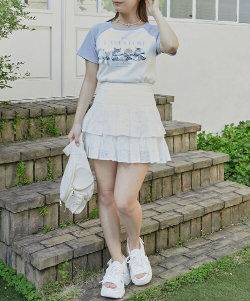 MAJESTIC LEGON（マジェスティックレゴン）の「ラグランネコチャンTシャツ（Tシャツ/カットソー・レディース・ブルー系その他2/ブルー系その他4/ホワイト系その他2・MEDIUM）」の15枚目の写真