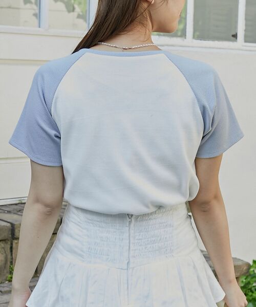 MAJESTIC LEGON（マジェスティックレゴン）の「ラグランネコチャンTシャツ（Tシャツ/カットソー・レディース・ブルー系その他2/ブルー系その他4/ホワイト系その他2・MEDIUM）」の20枚目の写真