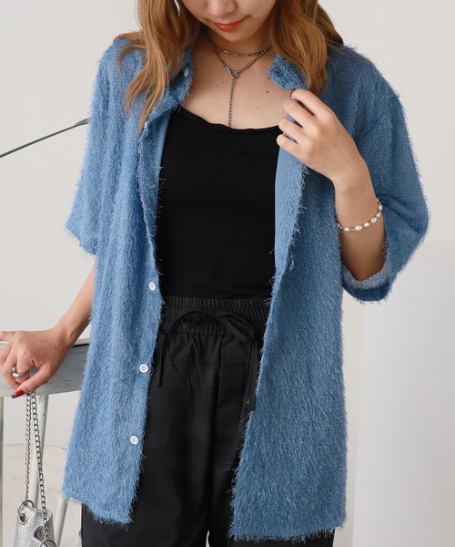 ROOPTOKYO（ループトウキョウ）の「シャギー ショートスリーブシャツ（シャツ/ブラウス・メンズ・ホワイト/ブルー/ブラック・M/L）」の3枚目の写真