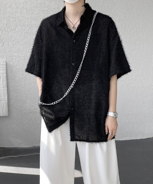 ROOPTOKYO（ループトウキョウ）の「シャギー ショートスリーブシャツ（シャツ/ブラウス・メンズ・ホワイト/ブルー/ブラック・M/L）」の2枚目の写真