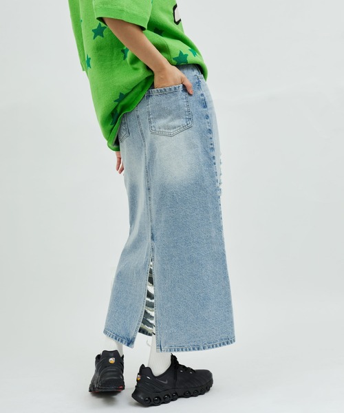 atmos pink(アトモスピンク)の「atmos pink Damaged Long Skirt / アトモス ピンク ダメージ ロング スカート(スカート・レディース・ブルー/ブラック・M/S)」の10枚目の写真