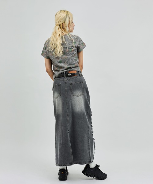 atmos pink(アトモスピンク)の「atmos pink Damaged Long Skirt / アトモス ピンク ダメージ ロング スカート(スカート・レディース・ブルー/ブラック・M/S)」の19枚目の写真