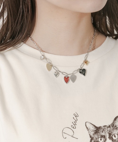 SMELLY（スメリー）の「メタルハートチャームネックレス（ネックレス・レディース・シルバー系その他・-）」の2枚目の写真