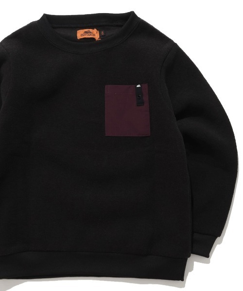 KRIFF MAYER Kid's Collection(クリフメイヤーキッズコレクション)の「【ふんわり裏起毛】かるポカポケクルー(スウェット・キッズ・レッド/ブラウン/サンドベージュ/カーキ/ブラック・140/170/160/150/130/120)」の2枚目の写真