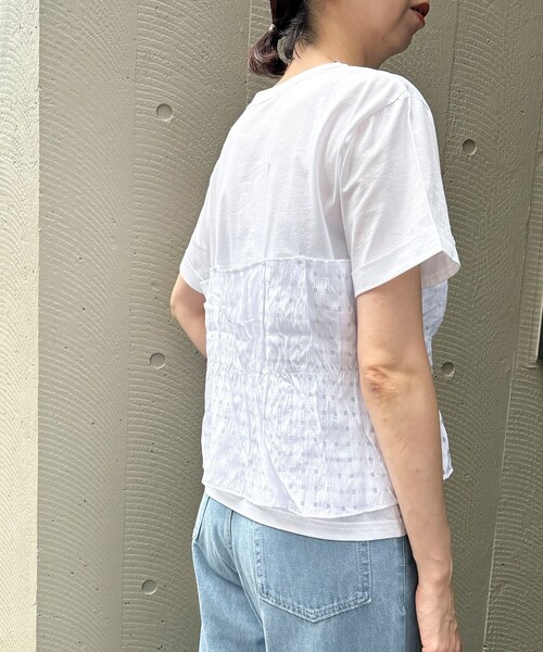 MICO COULIER(ミコクリエ)の「《接触冷感》キャミソールTシャツ(Tシャツ/カットソー・レディース・オフホワイト/ブラック・38)」の22枚目の写真