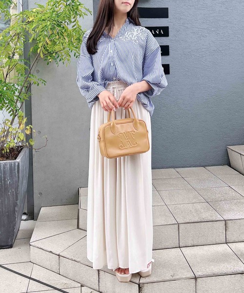 INGNI(イング)の「【WEB限定】コード刺繍タケノコシャツ(シャツ/ブラウス・レディース・オフホワイト/ネイビー系2/スミクロ・M)」の12枚目の写真