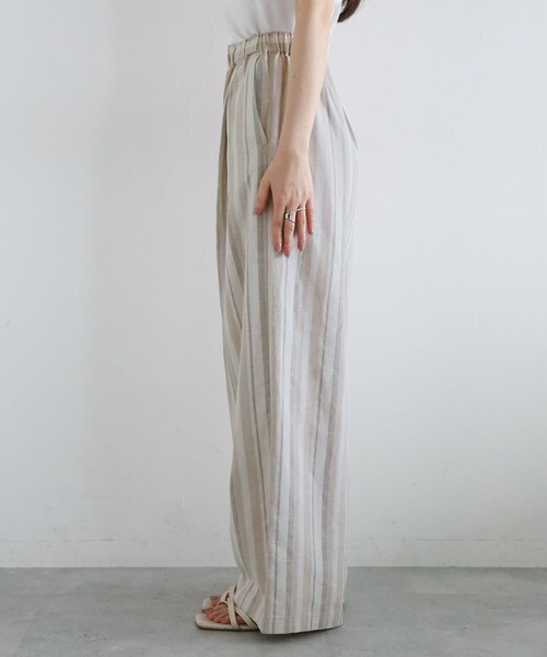 RAGEBLUE（レイジブルー）の「〈セットアップ対応〉リネン混/ストライプワイドイージーパンツ（その他パンツ・レディース・ベージュ・FREE）」の11枚目の写真
