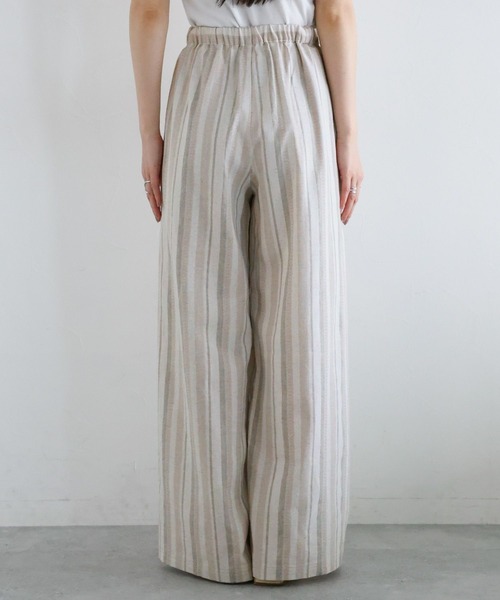 RAGEBLUE（レイジブルー）の「〈セットアップ対応〉リネン混/ストライプワイドイージーパンツ（その他パンツ・レディース・ベージュ・FREE）」の12枚目の写真