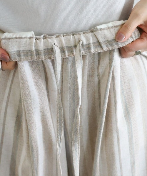 RAGEBLUE（レイジブルー）の「〈セットアップ対応〉リネン混/ストライプワイドイージーパンツ（その他パンツ・レディース・ベージュ・FREE）」の15枚目の写真