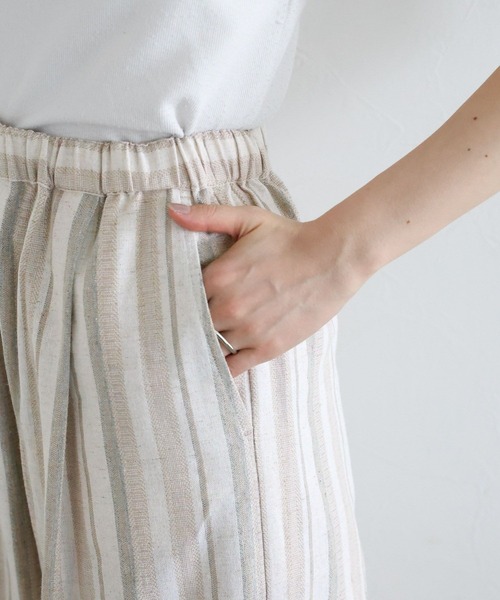 RAGEBLUE（レイジブルー）の「〈セットアップ対応〉リネン混/ストライプワイドイージーパンツ（その他パンツ・レディース・ベージュ・FREE）」の16枚目の写真