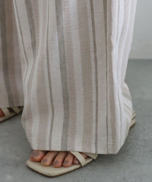 RAGEBLUE（レイジブルー）の「〈セットアップ対応〉リネン混/ストライプワイドイージーパンツ（その他パンツ・レディース・ベージュ・FREE）」の17枚目の写真