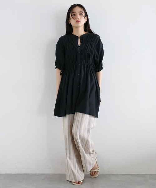 RAGEBLUE（レイジブルー）の「〈セットアップ対応〉リネン混/ストライプワイドイージーパンツ（その他パンツ・レディース・ベージュ・FREE）」の19枚目の写真