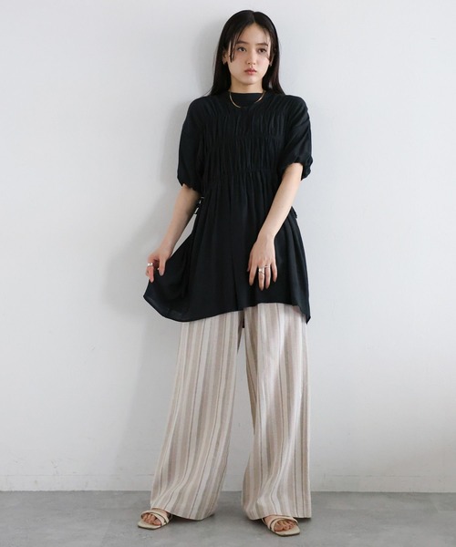 RAGEBLUE（レイジブルー）の「〈セットアップ対応〉リネン混/ストライプワイドイージーパンツ（その他パンツ・レディース・ベージュ・FREE）」の20枚目の写真