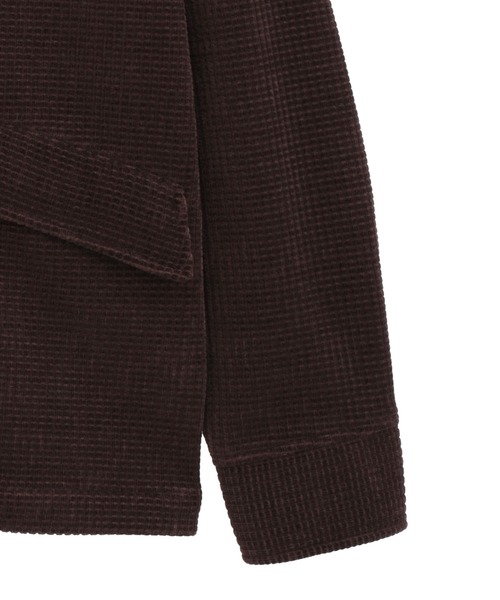 MEN'S BIGI（メンズビギ）の「ベロア調コールワッフル カバーオールジャケット（カバーオール・メンズ・ブラウン/ブラック・02/01/03）」の5枚目の写真
