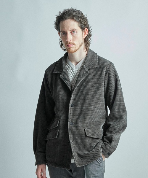 MEN'S BIGI（メンズビギ）の「ベロア調コールワッフル カバーオールジャケット（カバーオール・メンズ・ブラウン/ブラック・02/01/03）」の14枚目の写真