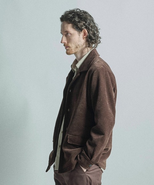 MEN'S BIGI（メンズビギ）の「ベロア調コールワッフル カバーオールジャケット（カバーオール・メンズ・ブラウン/ブラック・02/01/03）」の11枚目の写真