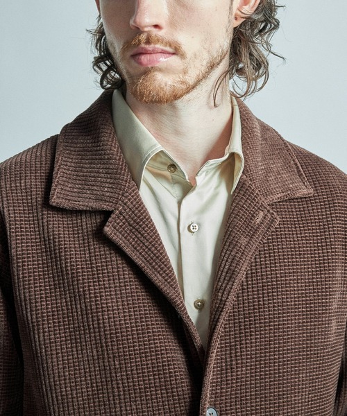 MEN'S BIGI（メンズビギ）の「ベロア調コールワッフル カバーオールジャケット（カバーオール・メンズ・ブラウン/ブラック・02/01/03）」の13枚目の写真