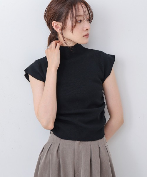 Bab（バブ）の「サイドギャザープチハイネックトップス（Tシャツ/カットソー・レディース・ベージュ/ブラウン/ブラック/オフホワイト・M）」の19枚目の写真