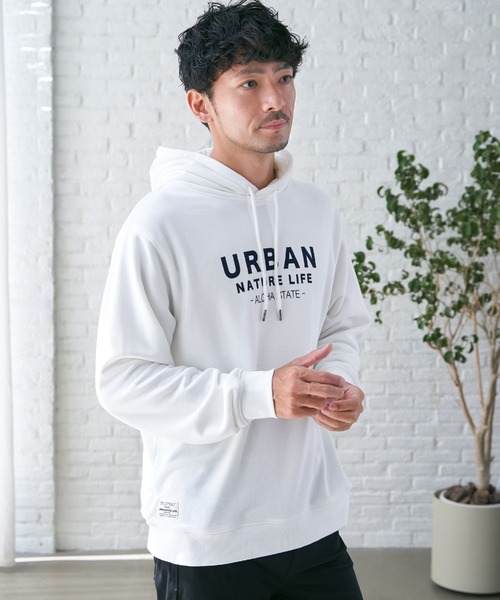 ikka(イッカ)の「URBAN NATURE LIFE アーバンネイチャーライフ スウェットプルパーカ(パーカー・メンズ・ホワイト/ブラック・XL/L/M/S)」の3枚目の写真