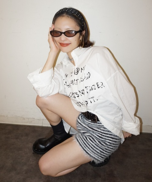 JEANASIS（ジーナシス）の「【25quee】フェザーショートパンツ/587782（その他パンツ・レディース・ブラック系その他/オフホワイト/ブラック・FREE）」の12枚目の写真