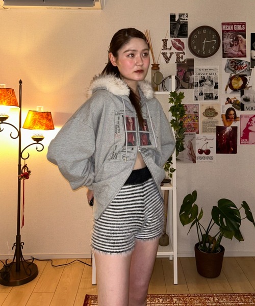 JEANASIS（ジーナシス）の「【25quee】フェザーショートパンツ/587782（その他パンツ・レディース・ブラック系その他/オフホワイト/ブラック・FREE）」の14枚目の写真