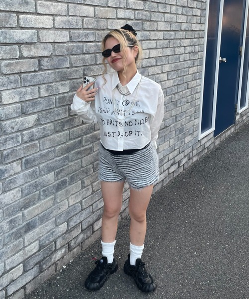 JEANASIS（ジーナシス）の「【25quee】フェザーショートパンツ/587782（その他パンツ・レディース・ブラック系その他/オフホワイト/ブラック・FREE）」の15枚目の写真