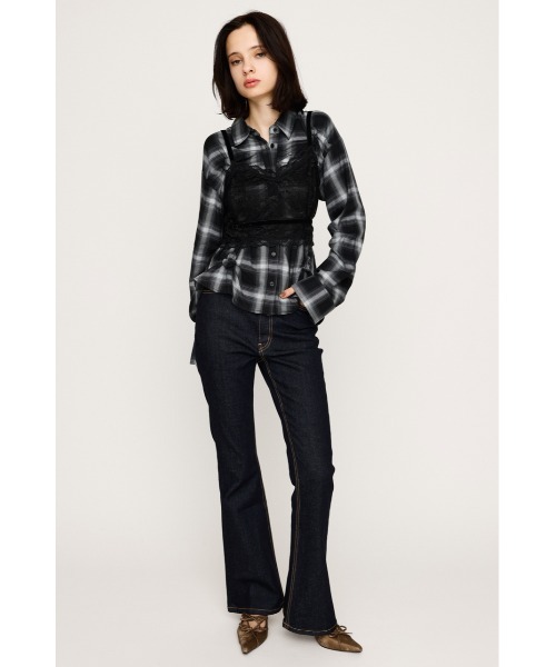 SLY（スライ）の「RIBBON LACE DESIGN BRA リボン レース デザイン ブラ 秋服（キャミソール・レディース・ブラック/ホワイト・FREE）」の12枚目の写真