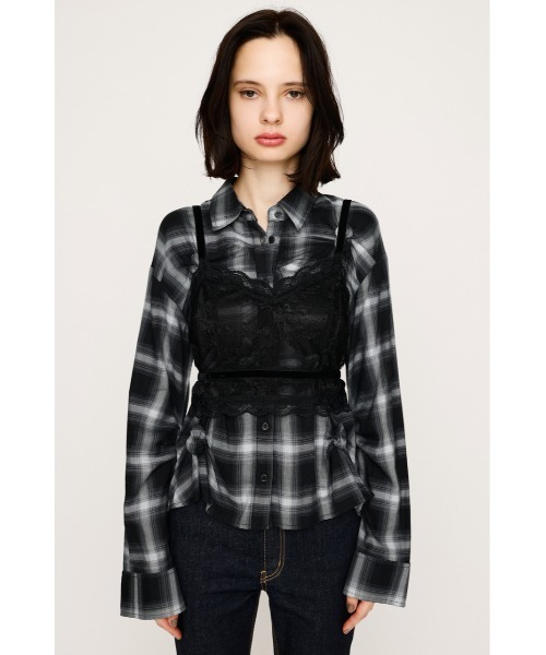 SLY（スライ）の「RIBBON LACE DESIGN BRA リボン レース デザイン ブラ 秋服（キャミソール・レディース・ブラック/ホワイト・FREE）」の13枚目の写真